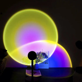Creative Background Wall Decoration Lamp Rainbow Neon Light Sunset Aura Corner Floor Lamp for Ambient Creating