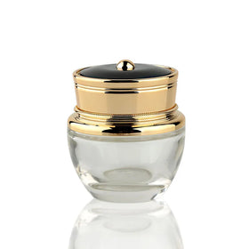 Glass Jar Cosmetic Packaging Empty 50g 20g Luxury Face Cream Jar 1oz Cosmetic Jars With Golden Lids