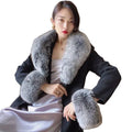 MWfur Custom Made Fur One Set Detachable Fox Fur Collar Scarf and Cuffs for Coat