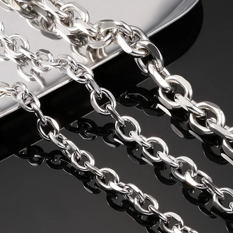 Three Size Classic Stainless Steel Chain Ellipse Shape DIY Necklace Jewelry Findings & Components