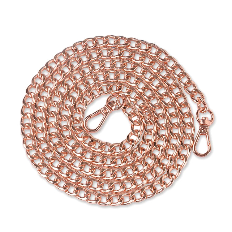 Factory Price 120mm Rose Gold Long Metal Chain Handbag Chain with Snap Hook