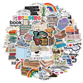 50Pcs Casual Reading Learning Book Graffiti Sticker for Girl Student Diy Paper Decal Phone Bottle Laptop Washi Stickers