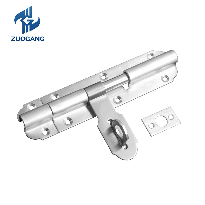 Thickened Stainless Steel Door Sliding Lock Left and Right Universal Two-way Sturdy and Durable Door Latch With Padlock Bolt