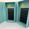 Cashmere Volume Lash Extensions Individual Silk 0.03 0.05 0.07mm Matte Black Lash Trays Custom Packaging Box Eyelash Extension