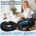Thickened Ergonomic Hemorrhoid Widened Cutout Thigh Slope O-Shaped Ultimate Comfort Large Size Black Pillow Pad Back Support