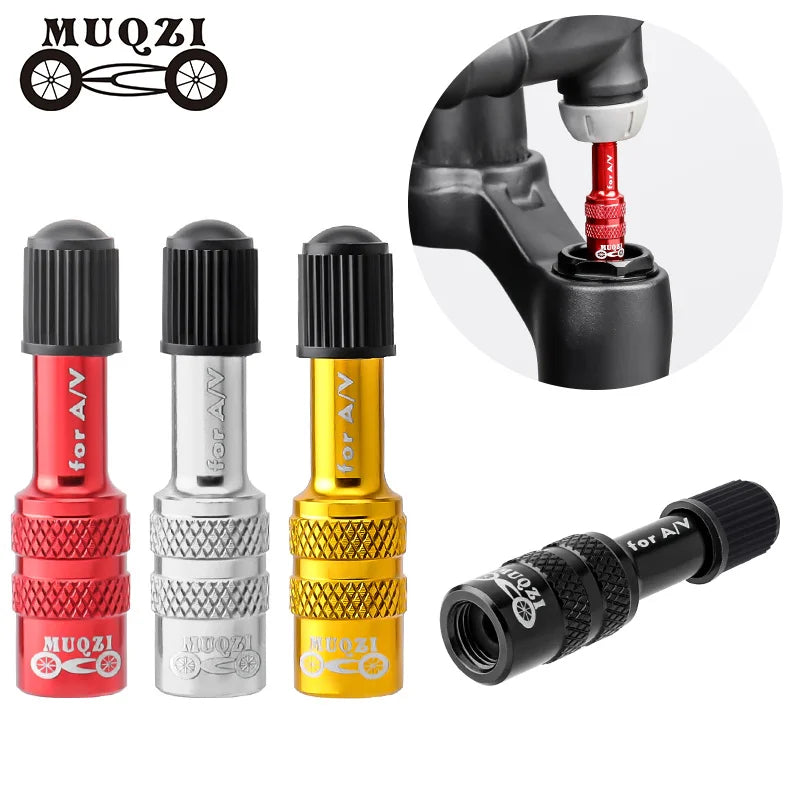 MUQZI Bike Fork Schrader Valve Adapter MTB Road Bicycle Rear Shock Absorber Valve Core Adapter Fork Repair Tool