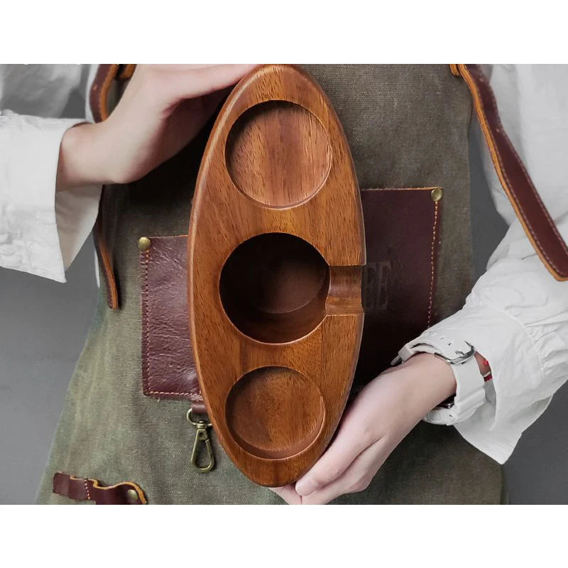 Wooden Espresso Coffee Filter Wood Coffee Tamper Holder Espresso Coffee Tamper Mat Tamper Station Portafilter Stand