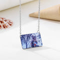 Customized Photo Necklace Stainless Steel Link Chain Minimalist Square Pendant Advanced Versatile for Family Memorial Gift