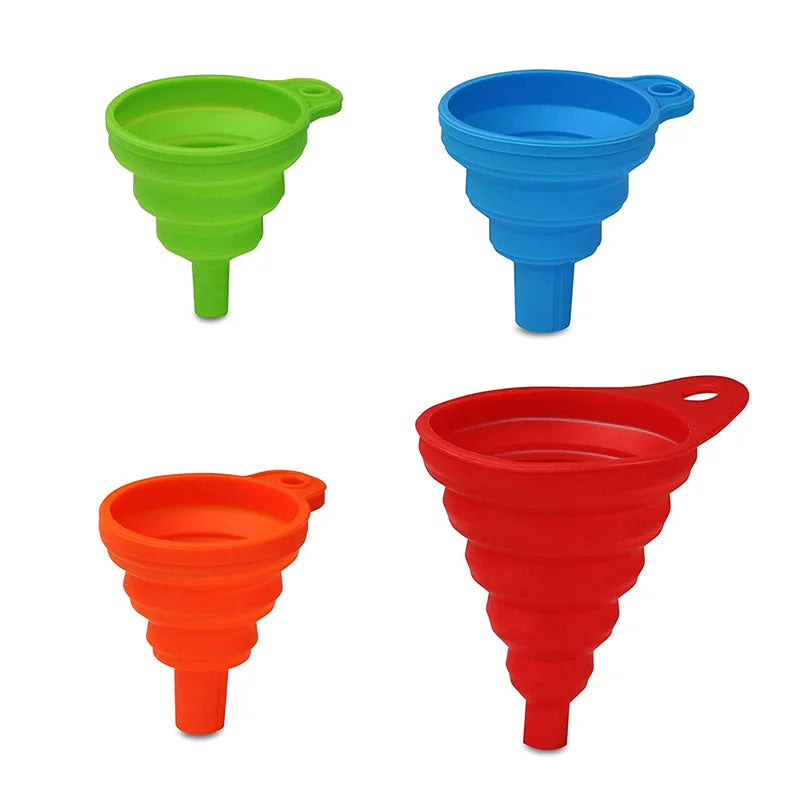 Flexible Soft Silicone Collapsible Funnel Kitchen Foldable Funnel