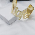 Qiuhan Hip Hop Personalization Stainless Steel Custom Name Exaggerated Bracelet Man Accessory Gift