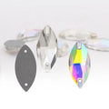 Wholesale AB Color 3D Horse Eye Shape Flatback Crystal Glass Rhinestone Loose Hand Sewn Rhinestones with Two Holes