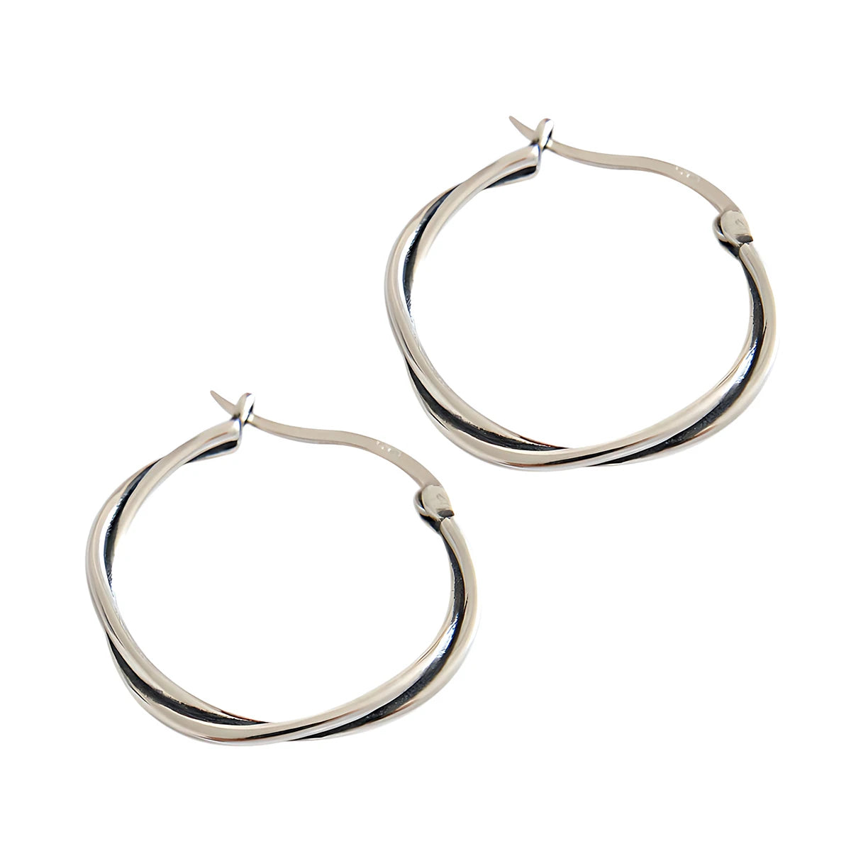 Vintage Twisted Hoop Earrings for Womens Fashion Wavy Clasp Earring Custom 925 Sterling Silver Fine Designer Jewelry Wholesale