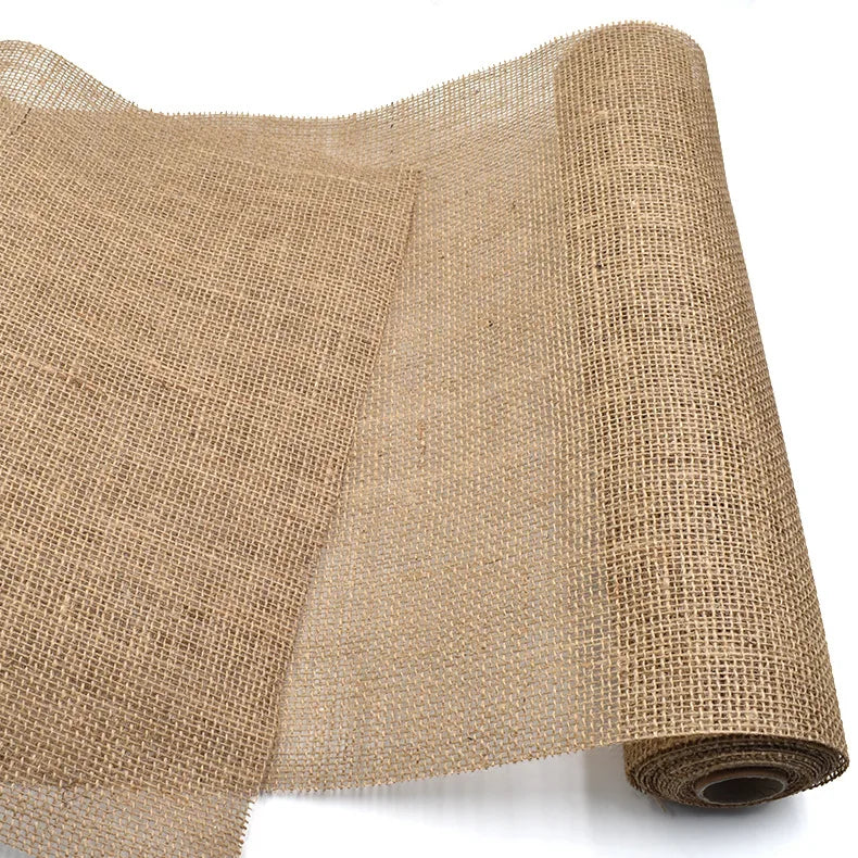 Burlap Fabric Natural Color 100% Jute Cloth Fabric Woven Hessian Fibre Roll