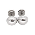 Shiny Luxury Earrings Piercing for Women Wholesale Custom Stainless Steel Semicircle Ear Stud Half Round Titanium Stud Earrings