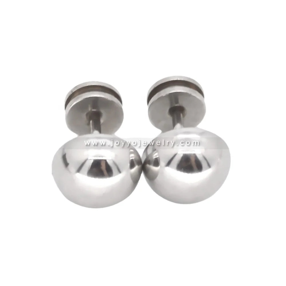 Shiny Luxury Earrings Piercing for Women Wholesale Custom Stainless Steel Semicircle Ear Stud Half Round Titanium Stud Earrings