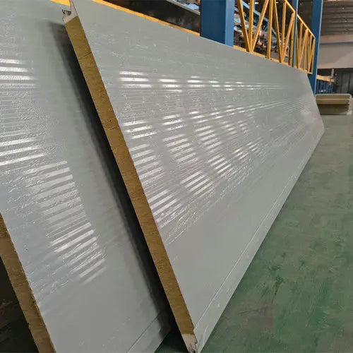 100mm Thermal Insulation Fireproof Soundproof Rock Wool Sandwich Panel Industrial Design Style Building Materials Roof Workshop