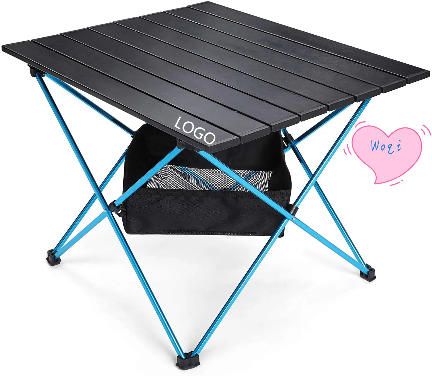 Woqi Camping Table Folding Portable Camp Table Ultralight Collapsible Aluminum Tables with Mesh Storage Bag