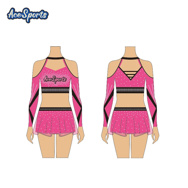 Wholesale Cheer Cheerleading Dance Team Apparel Youth Size Sublimation Practice Wear Free Custom Spandex for Girls Athletics