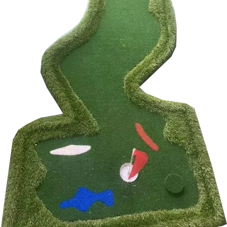 Golf Professional Large Realistic Putting Training Mat Golf Practice Green Mat with Putter/Movable Golf Cup/Slope Pad