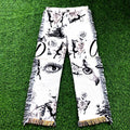 Streetwear Custom Tapestry Pants Wholesale Wide Leg Pants Flared Trousers Plus Size Tapestri Pants for Man