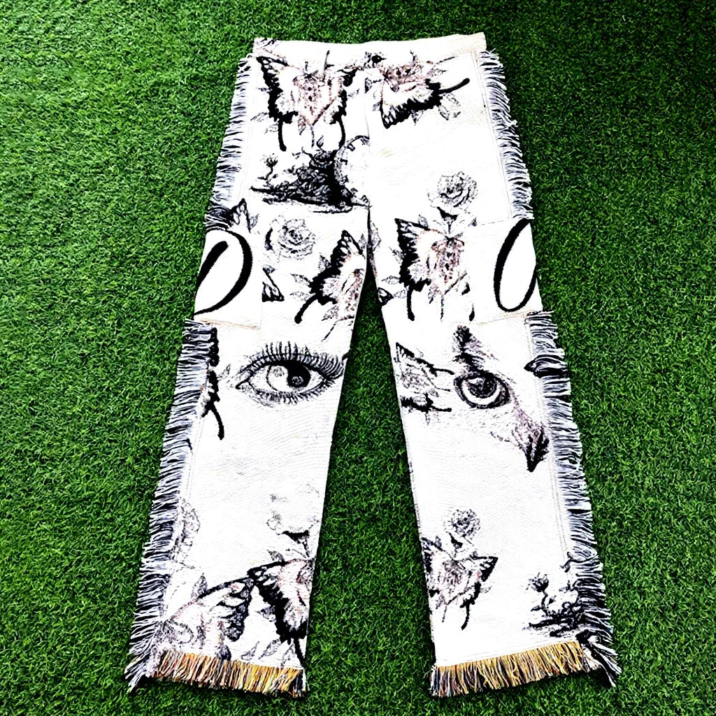Streetwear Custom Tapestry Pants Wholesale Wide Leg Pants Flared Trousers Plus Size Tapestri Pants for Man