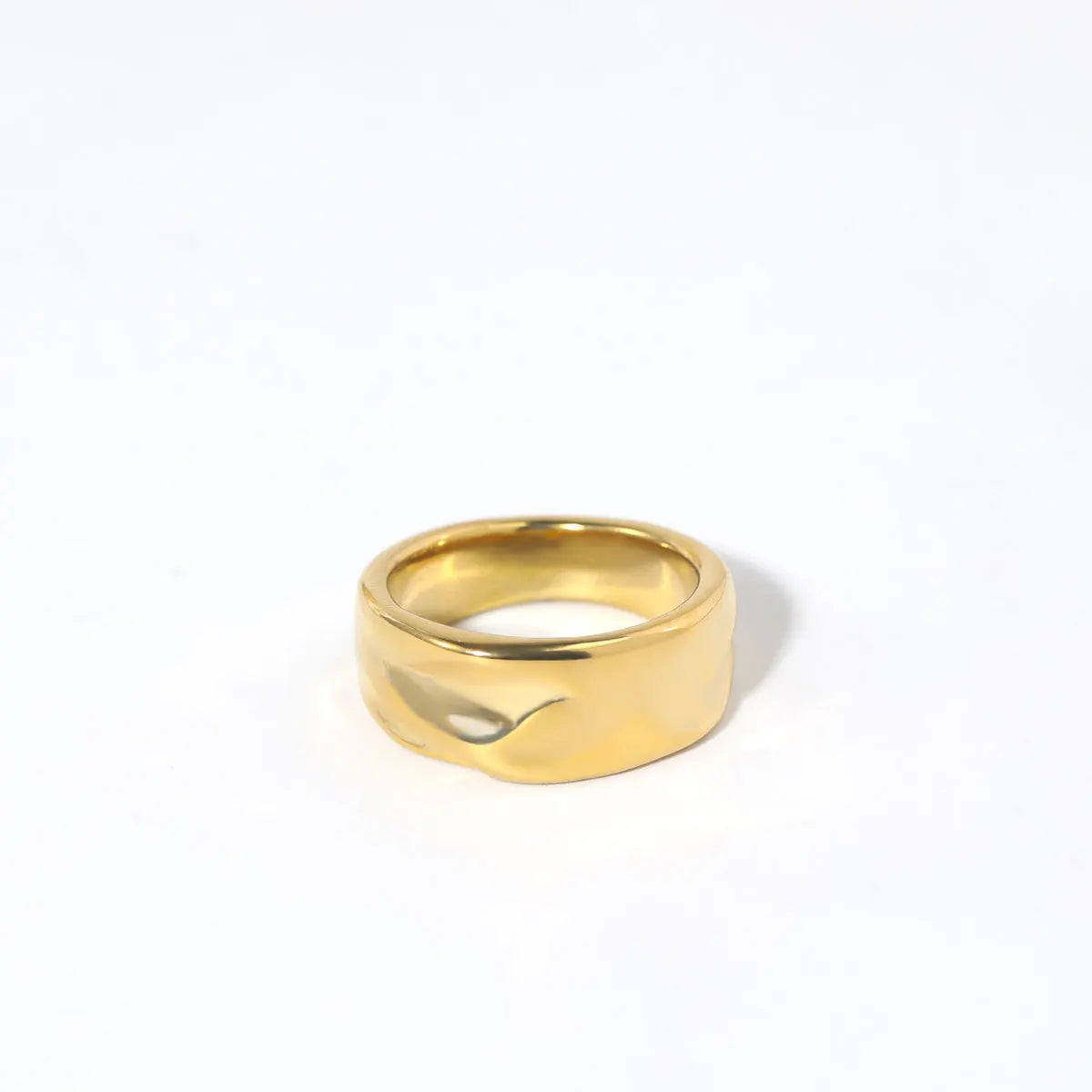 Popular Stainless Steel Jewelry Wholesale Stainless Steel Fashion Jewelry Rings Hammer Droop Ring Unisex Jewelry Gift