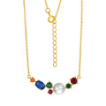 QX CUSTOM OEM Fine Jewelry 925 Sterling Silver Colorful Stone Cubic Zirconia Gemstones Freshwater Pearl Women Necklaces