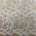 Fancy Nylon White French Eyelash Lace Fabric Chantilly Couture Materials LT31239