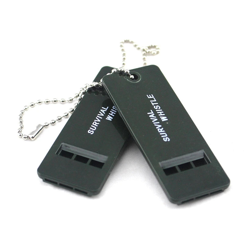 Promotional Plastic Lifesaving Whistle with Rope Three-tone Referee Flat Whistle