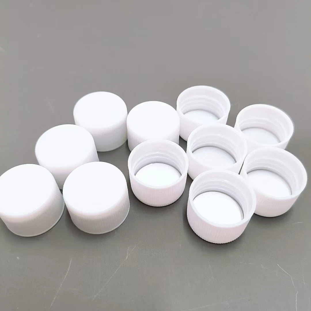 24/410 Plastic pp Screw Lid Free Sample with Single Layer Aluminum Foil Gasket Cosmetic Ribbed Packaging Cap