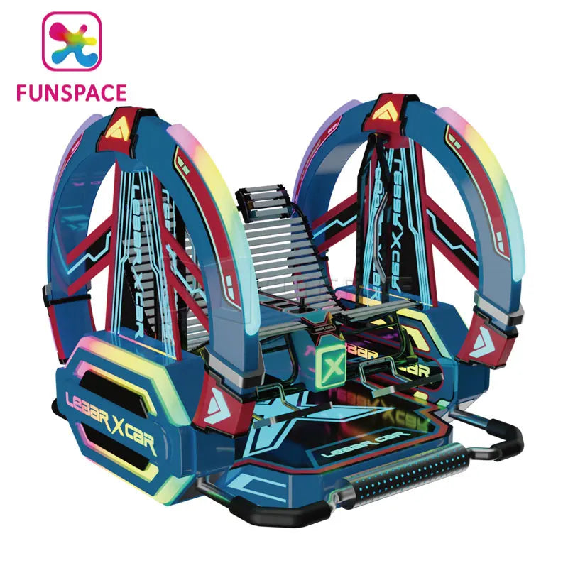 Outdoor Playground Double Players Amusement Machine Children Leswing Happy Rolling Cars