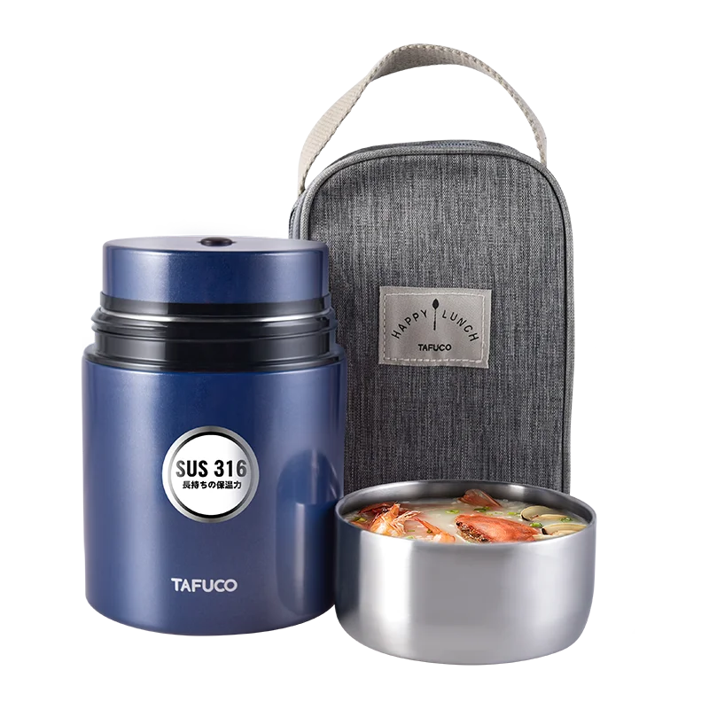 Tafuco 800ml Extremely Durable Vacuum Insulated Thermal Food Jar with Double Wall Stainless Steel Lid and Attach Bag
