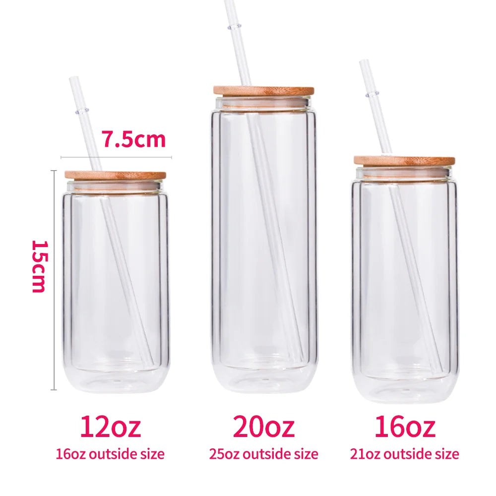 Estick 20Oz Beer Double Wall Sublimation Tumbler with Pre-Drilled Snow Globe Lid and Straw Pre-assembled Beer Glasses
