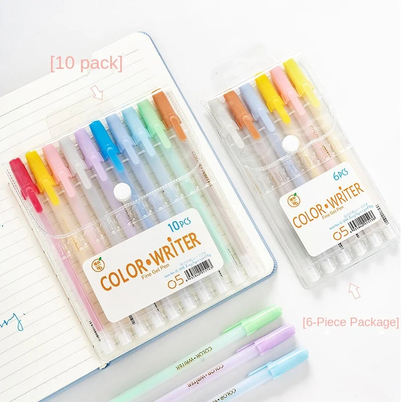 Small Fresh and Cute Cartoon Jelly Color Gel Pen 12 Color Creative Transparent Bronzing Color Marker Pen 0.5mm