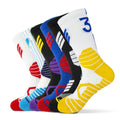 JISEN Mid-Tube Sports High-Top Men Elites Running Golf Sneaker Basketball Socks