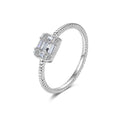 Popular Trendy Designs Jewelry S925 Silver Simple square Zirconium Wedding Ring for Women Wholesale
