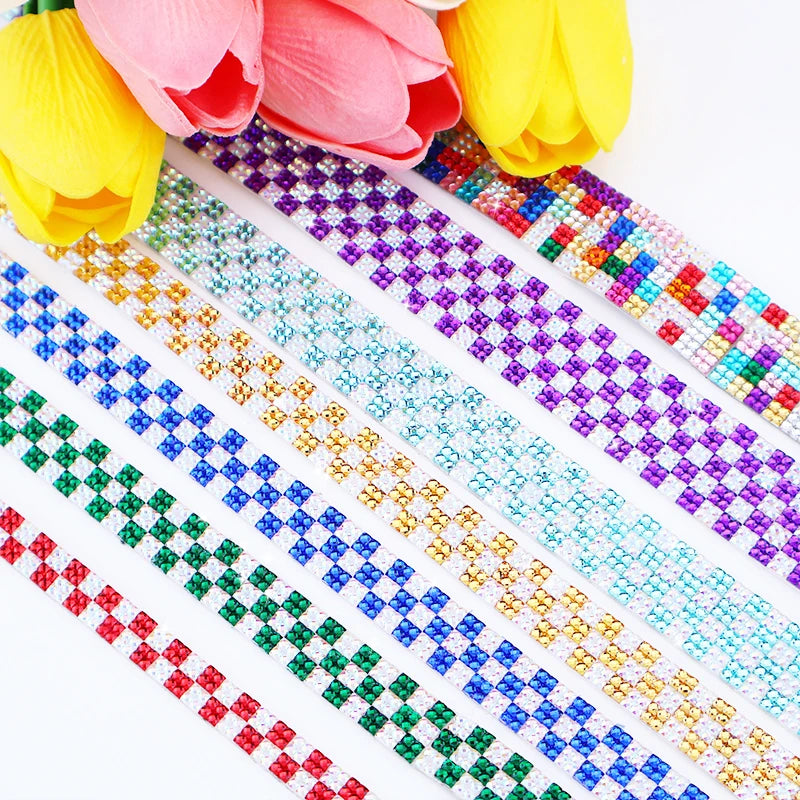 Wholesale Two-Color Resin Rhinestone Self-Adhesive Square Rhinestone Trim Crystal Hot Fix Rhinestone Appliques for Dress MegaBDM