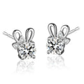Somen Quality 925 Silver Women Moissanite Stud Earring 1ct Moissanite Cute Rabbit Earrings Fashion Jewelry Wholesale