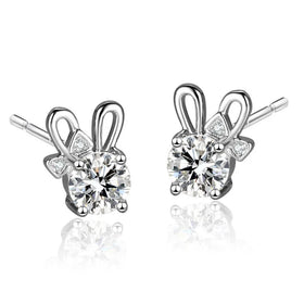 Somen Quality 925 Silver Women Moissanite Stud Earring 1ct Moissanite Cute Rabbit Earrings Fashion Jewelry Wholesale