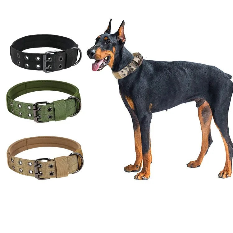 Wholesale Strong Large Breeds Army Green Black Khaki Training Pet Dog Collar