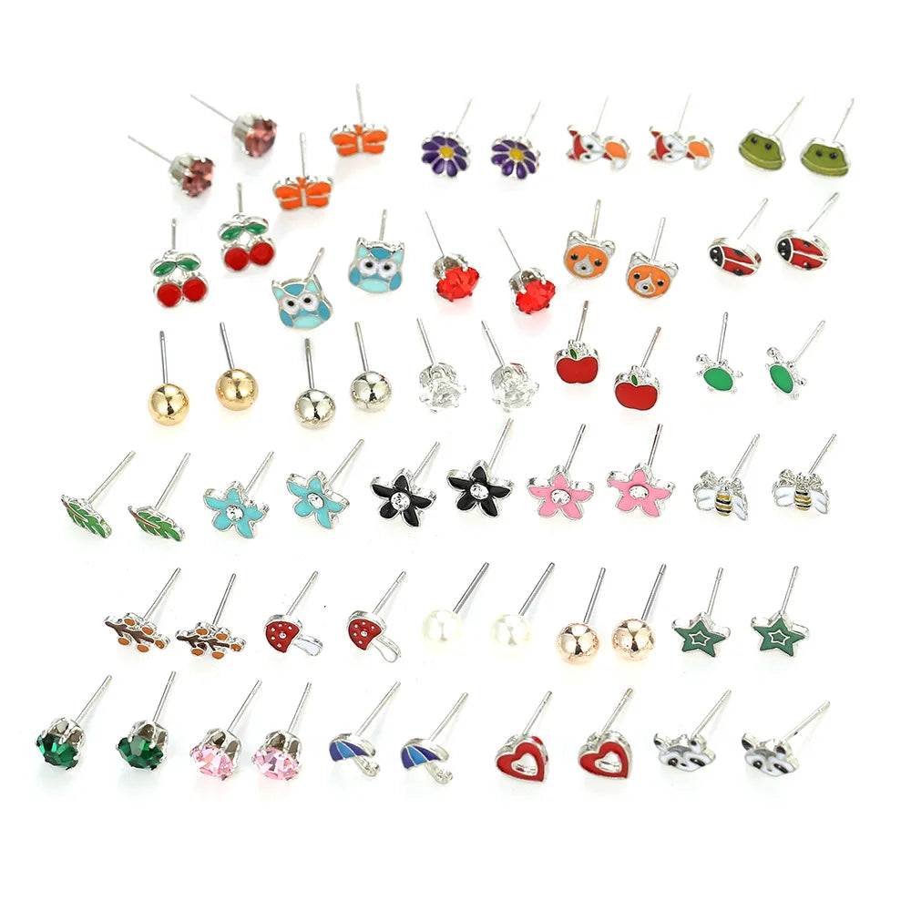 2022 SC Hot Sale Stainless Steel Stud Colorful Geometric Fox Frog Earrings Cute Animal Jewelry Gifts for Women