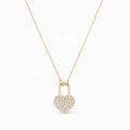 LOZRUNVE 18k Gold Plated Jewelry Shinning Full Pave Diamond CZ Heart Pendant Necklace Sterling Silver 925