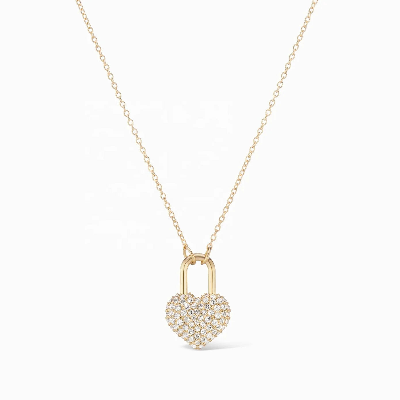 LOZRUNVE 18k Gold Plated Jewelry Shinning Full Pave Diamond CZ Heart Pendant Necklace Sterling Silver 925