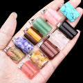 Wholesale Rectanger Natural Agate Jade Stone Reiki Healing Crystal Rose Quartz Bucket Semi-Cylindrical Pendant for Necklace DIY