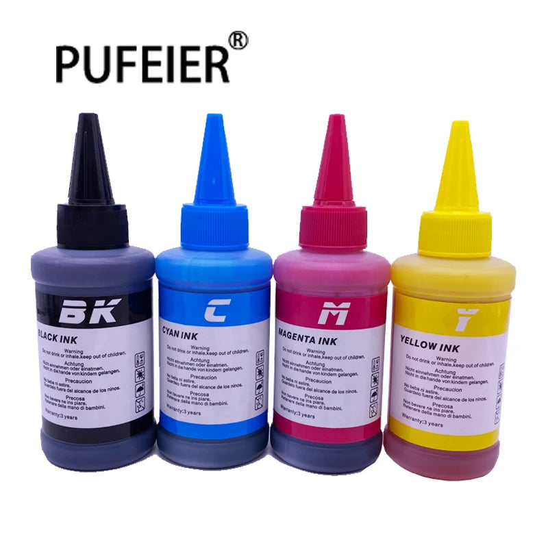 100ML Bulk Universal Dye Based Ink Compatible for Epson Canon HP Brother Lexmark Dell Kodak Samsung Inkjet Printer Dye Ink