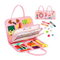 Pink 89Pcs Montessori Sensory Board for 2/3/4 Toddler Educational Activity for Basic Dress Motor Skills