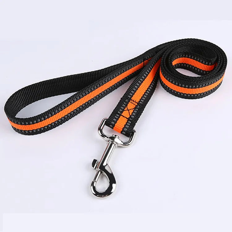 Personal Designer Reflective Nylon  Puppy Pet Leash Reflective Dog Leads Cheap Simple Nylon Traction Pet Dog Leash Wholesale