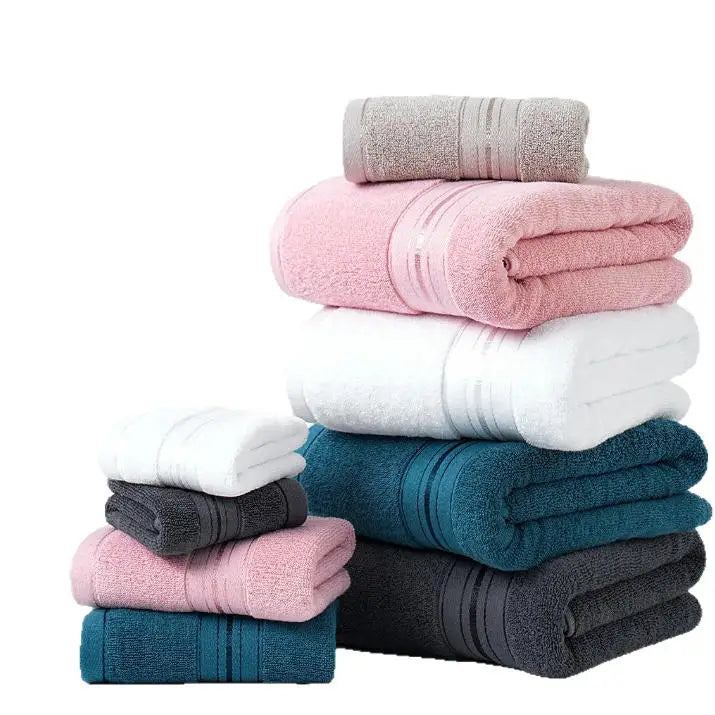 YongHo Modern Hot Sale Luxury 100% Pure White Cotton Jacquard Bath Hand Face Hotel Towel Set for Bathroom