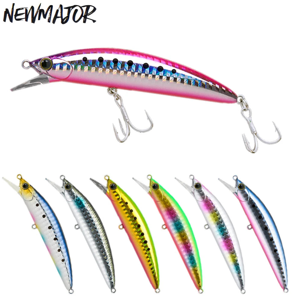 NEWMAJOR 90mm 26.3g Sinking Heavy Surfer Minnow Fishing Lure Artificial Bait Saltwater Hard Bait Bass Fishing Tackle