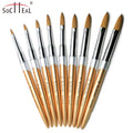 Customized Private Label Soft Manicure Brush 100% Kolinsky Hair Acrylic Nail Brush for Acrylic Application